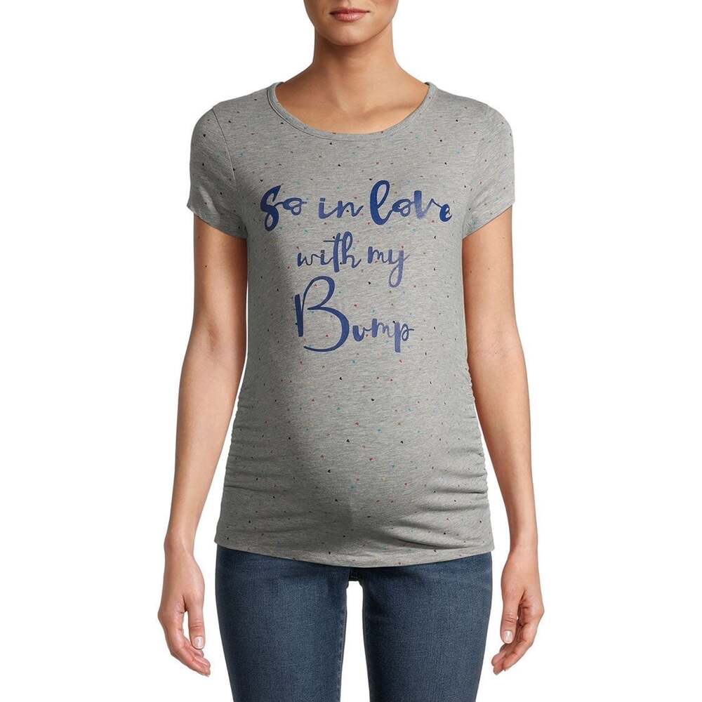 Planet Motherhood So in Love with My Bump Ggraphic Maternity Tee in Medium